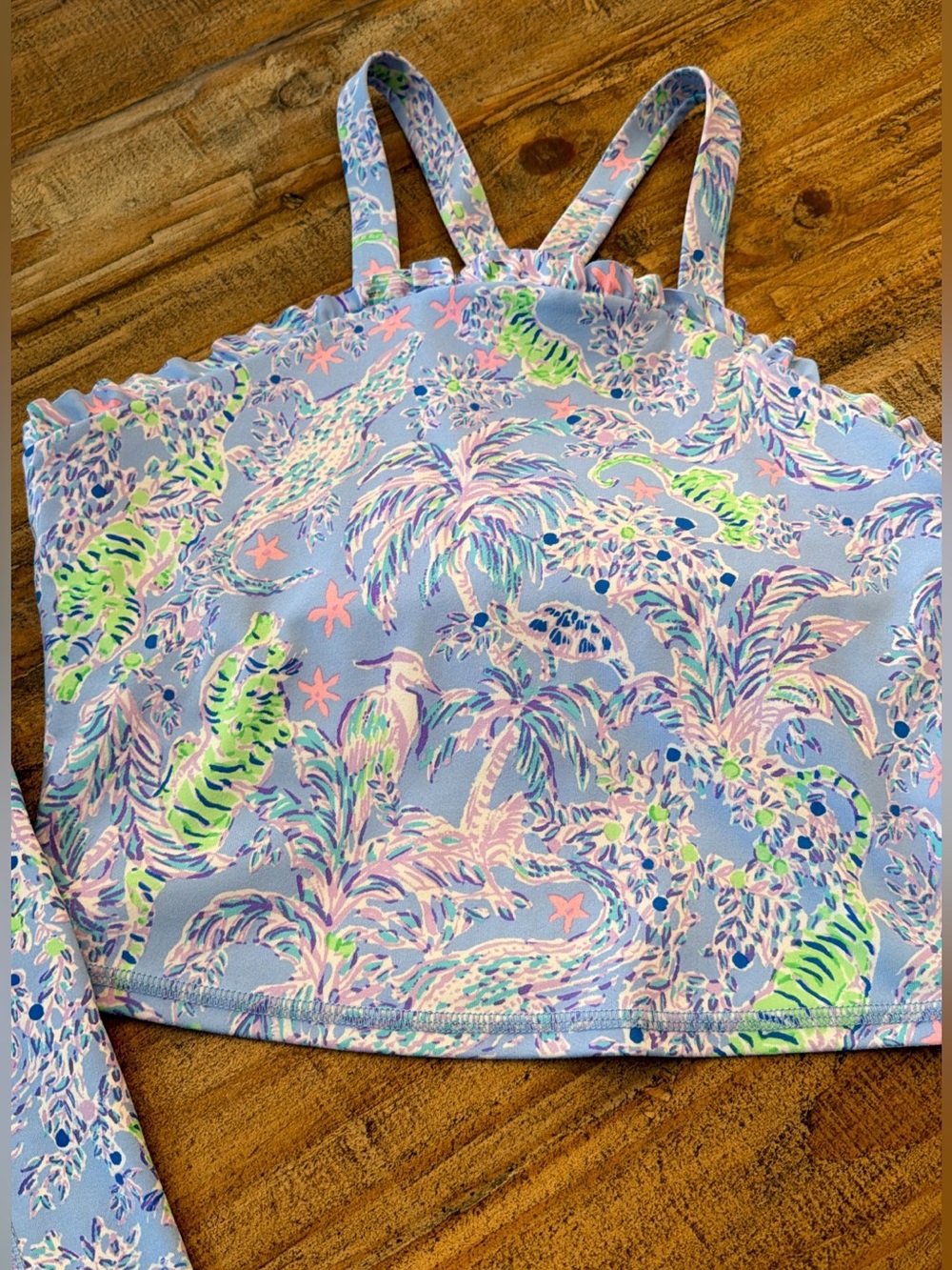 Lilly Pulitzer Pastel Palm & Sea Life Print Leggings - Light Blue, Pink, Green